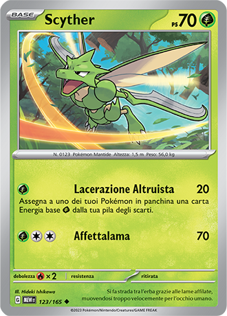 Scyther 123/165 - ITA - Mint - Scarlatto e Violetto - 151 - Carta Pokemon