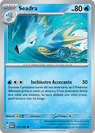 Seadra 117/165 - ITA - Near Mint - Scarlatto e Violetto - 151 - Carta Pokemon