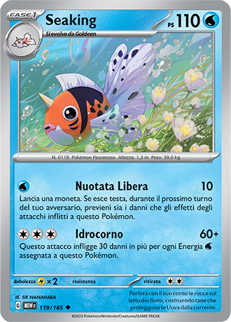 Seaking 119/165 - ITA - Mint - Scarlatto e Violetto - 151 - Carta Pokemon