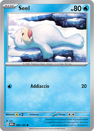 Seel 086/165 - ITA - Near Mint - Scarlatto e Violetto - 151 - Carta Pokemon