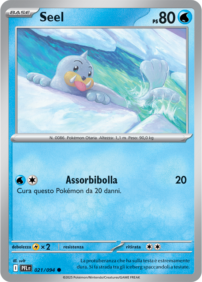 Seel PFL 021/094 Reverse Holo - ITA - Near Mint - Megaevoluzione - Fiamme Spettrali - Carta Pokemon