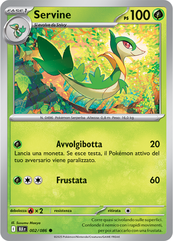 008Servine BLK 002/086 Reverse Holo Master Ball - ITA - Near Mint - Scarlatto e Violetto - Luce Nera - Carta Pokemon
