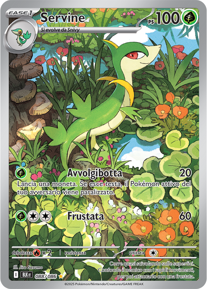 320Servine BLK 088/086 - ITA - Near Mint - Scarlatto e Violetto - Luce Nera - Carta Pokemon