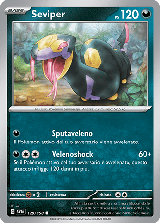 Seviper 128/198 - ITA - Near Mint - Scarlatto e Violetto - Carta Pokemon