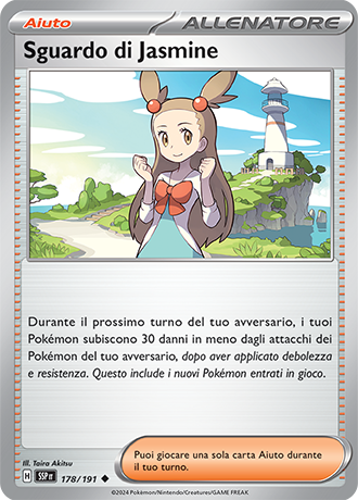 Sguardo di Jasmine 178/191 - ITA - Near Mint - Scarlatto e Violetto - Scintille Folgoranti - Carta Pokemon