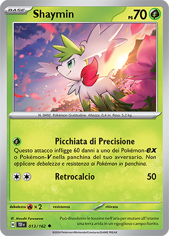 Shaymin 013/162 - ITA - Near Mint - Scarlatto e Violetto - CronoForze - Carta Pokemon