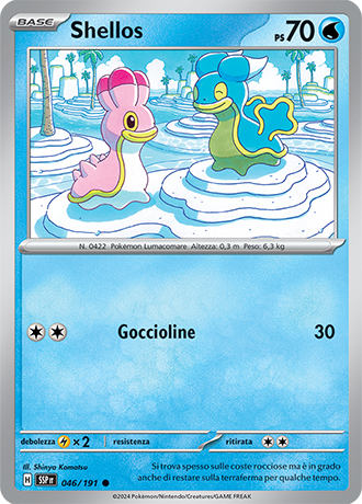 Shellos 046/191 Reverse Holo - ITA - Near Mint - Scarlatto e Violetto - Scintille Folgoranti - Carta Pokemon