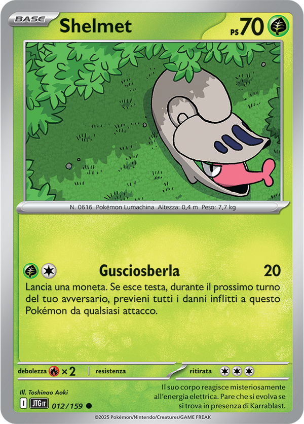 Shelmet 012/159 Reverse Holo - ITA - Near Mint - Scarlatto e Violetto - Avventure Insieme - Carta Pokemon