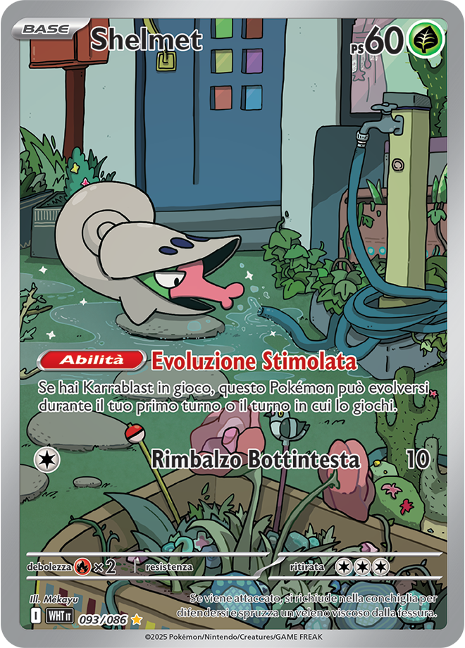 Shelmet WHT 093/086 - ITA - Near Mint - Scarlatto e Violetto - Fuoco Bianco - Carta Pokemon
