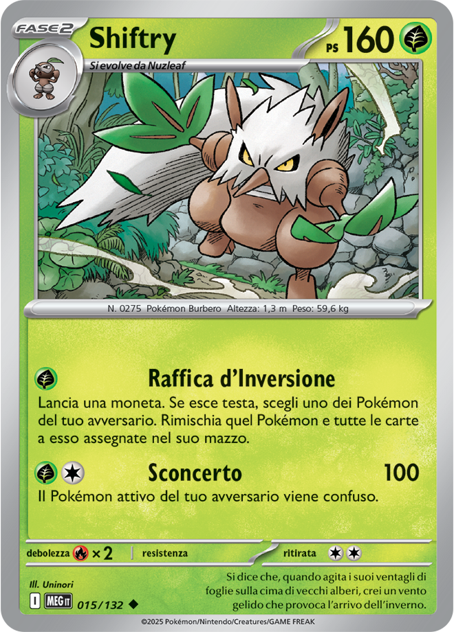 Shiftry MEG 015/132 Reverse Holo - ITA - Near Mint - Megaevoluzione - Carta Pokemon