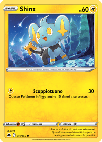 Shinx 040/159 - ITA - Near Mint - Spada e Scudo - Zenit Regale - Carta Pokemon