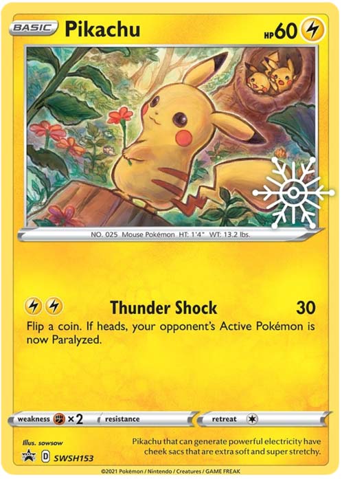 Pikachu SWSH153 Holo - ENG - Mint - Sword and Shield - Promo - Pokemon Holiday Calendar 2022 - Carta Pokemon