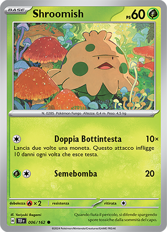 Shroomish 006/162 Reverse Holo - ITA - Near Mint - Scarlatto e Violetto - CronoForze - Carta Pokemon