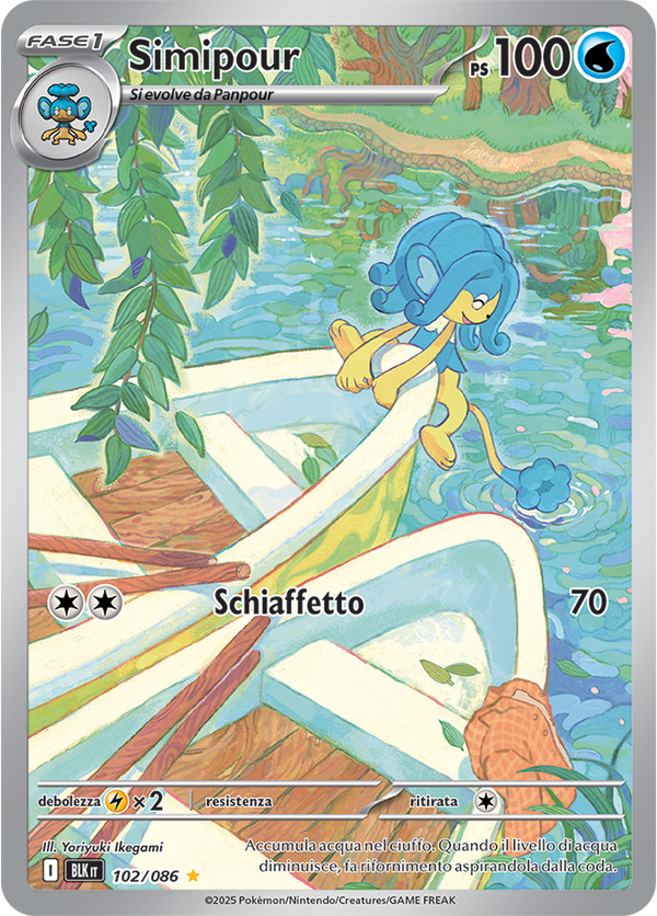 334Simipour BLK 102/086 - ITA - Near Mint - Scarlatto e Violetto - Luce Nera - Carta Pokemon