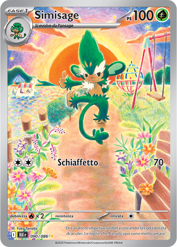 322Simisage BLK 090/086 - ITA - Near Mint - Scarlatto e Violetto - Luce Nera - Carta Pokemon