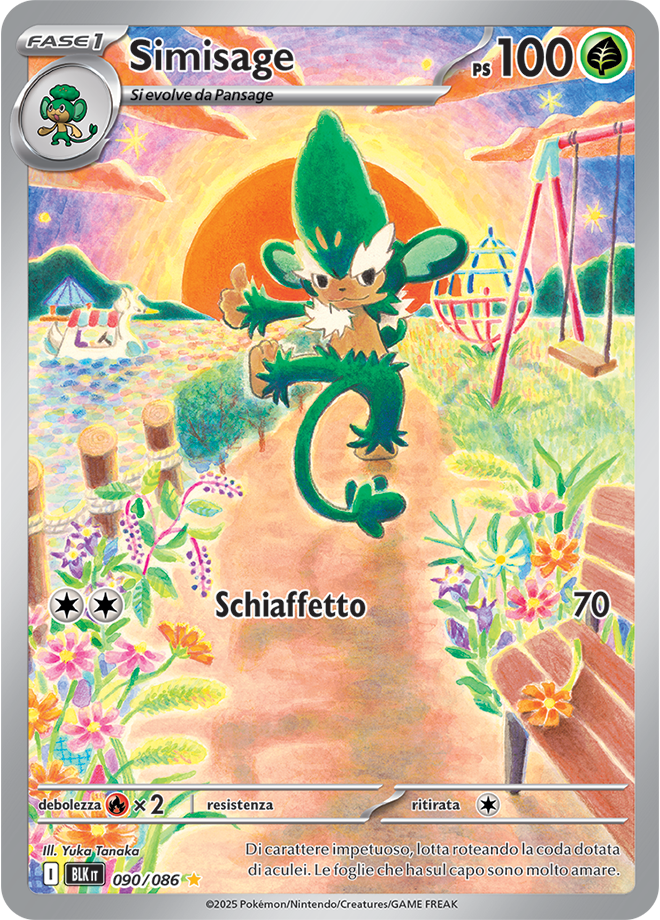 322Simisage BLK 090/086 - ITA - Near Mint - Scarlatto e Violetto - Luce Nera - Carta Pokemon
