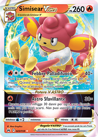 Simisear V Astro 023/159 - ITA - Mint - Spada e Scudo - Zenit Regale - Carta Pokemon