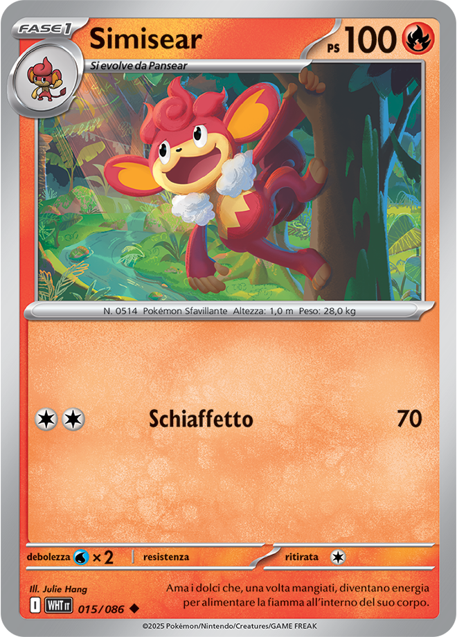 Simisear WHT 015/086 Reverse Holo Master Ball - ITA - Near Mint - Scarlatto e Violetto - Fuoco Bianco - Carta Pokemon