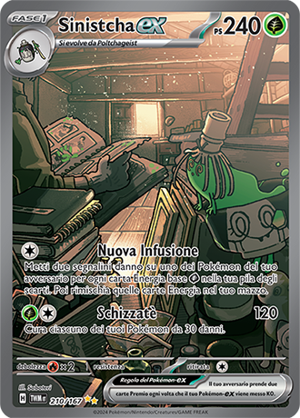 Sinistcha-ex 210/167 Alternative Art Illustrazione Speciale - ITA - Near Mint - Scarlatto e Violetto - Crepuscolo Mascherato - Carta Pokemon