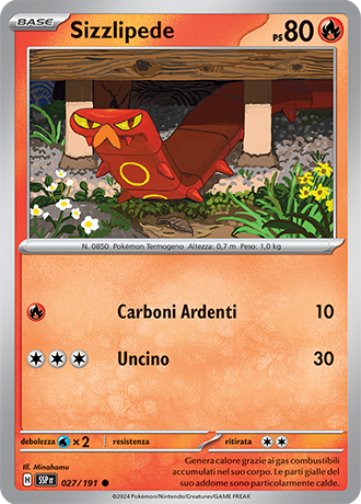 Sizzlipede 027/191 Reverse Holo - ITA - Near Mint - Scarlatto e Violetto - Scintille Folgoranti - Carta Pokemon