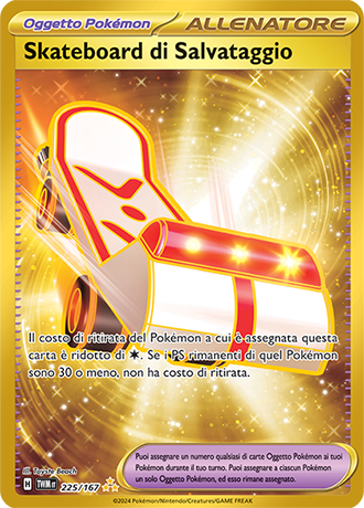 Skateboard di Salvataggio 225/167 Oro Rara Iper - ITA - Near Mint - Scarlatto e Violetto - Crepuscolo Mascherato - Carta Pokemon