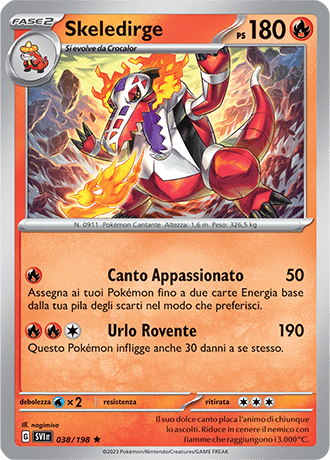 Skeledirge 038/198 Holo - ITA - Near Mint - Scarlatto e Violetto - Carta Pokemon