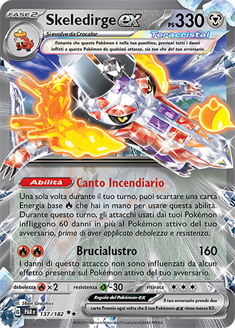 Skeledirge-ex 137/182 - ITA - Near Mint - Scarlatto e Violetto - Paradosso Temporale - Carta Pokemon