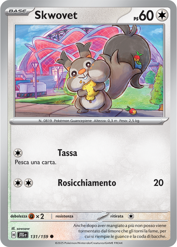Skwovet 131/159 Reverse Holo - ITA - Near Mint - Scarlatto e Violetto - Avventure Insieme - Carta Pokemon