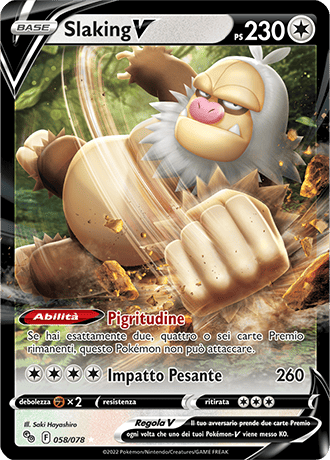 Slaking-V 058/078 - ITA - Near Mint - Spada e Scudo - Pokemon GO - Carta Pokemon