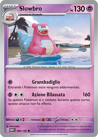 Slowbro 080/165 Reverse Holo - ITA - Mint - Scarlatto e Violetto - 151 - Carta Pokemon