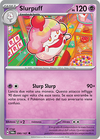 Slurpuff 090/167 Reverse Holo Non Comune - ITA - Near Mint - Scarlatto e Violetto - Crepuscolo Mascherato - Carta Pokemon