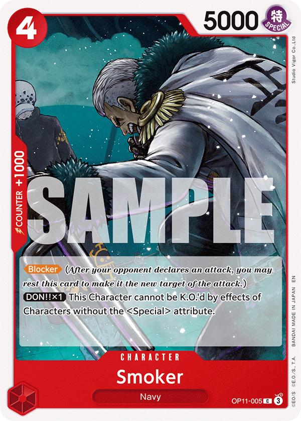 Smoker OP11-005 - Character Rosso Common - Near Mint - A Fist of Divine Speed - Carta One Piece Card Game
