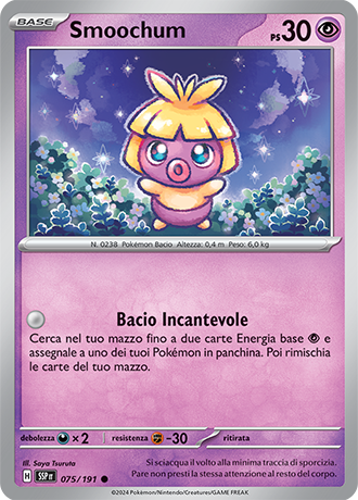 Smoochum 075/191 - ITA - Near Mint - Scarlatto e Violetto - Scintille Folgoranti - Carta Pokemon
