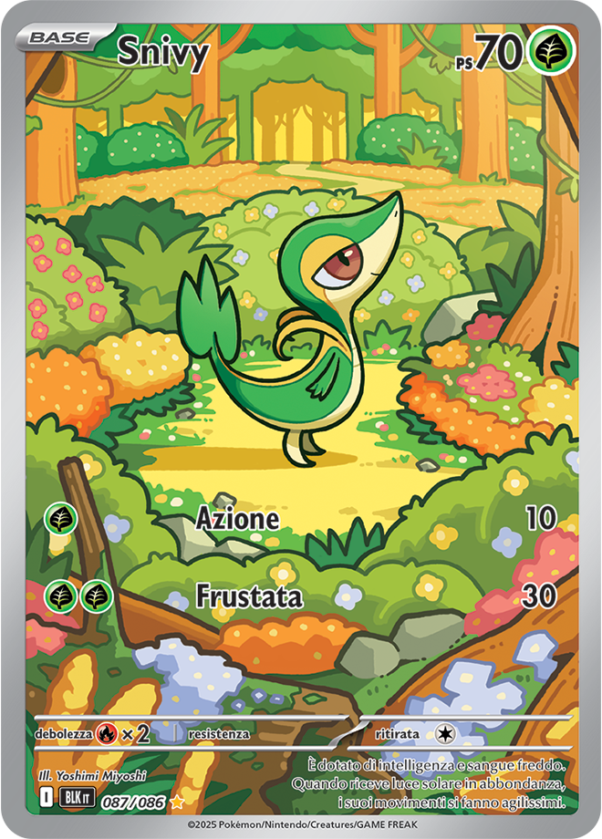 319Snivy BLK 087/086 - ITA - Near Mint - Scarlatto e Violetto - Luce Nera - Carta Pokemon
