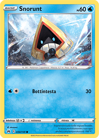 Snorunt 034/159 - ITA - Near Mint - Spada e Scudo - Zenit Regale - Carta Pokemon