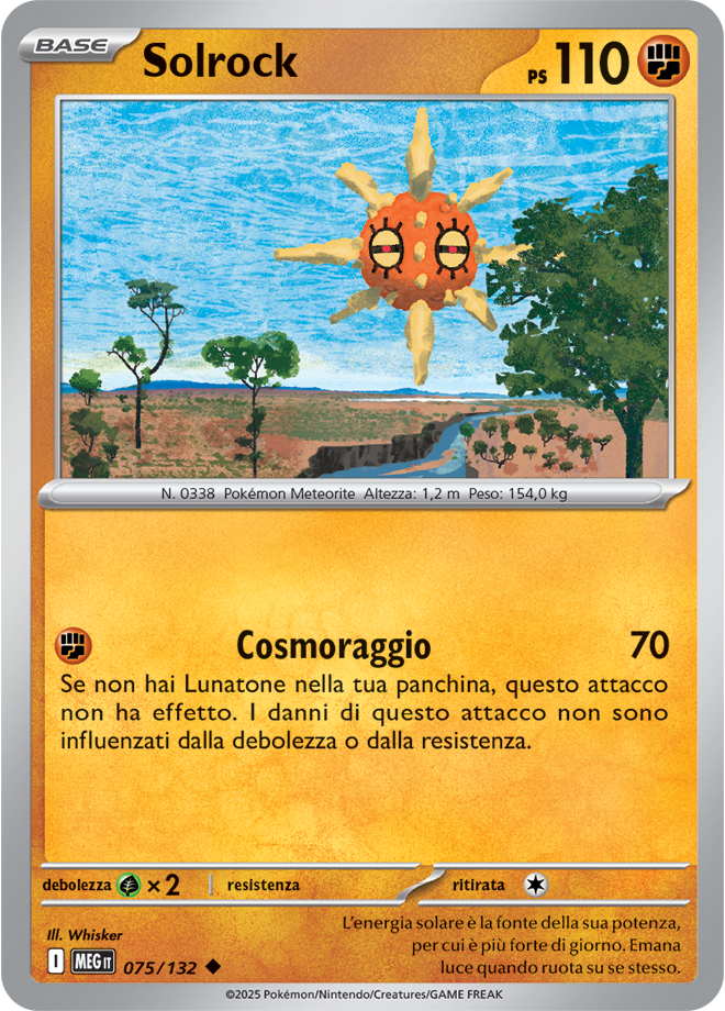 Solrock MEG 075/132 - ITA - Near Mint - Megaevoluzione - Carta Pokemon