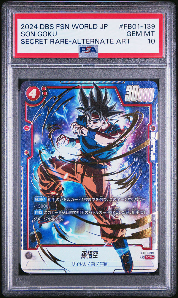Son Goku FB01 - 139 Secret Rare Alternative Art - JAP - Mint - Gradata PSA 10 - Carta Dragon Ball Super Card Game