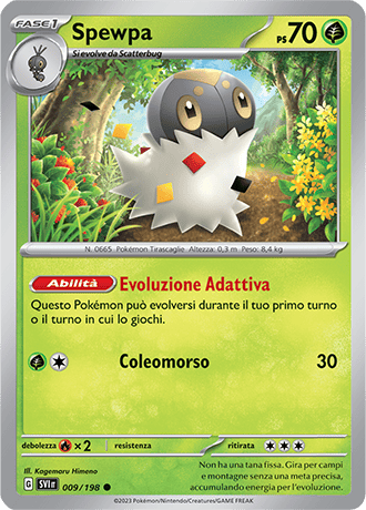 Spewpa 009/198 Reverse Holo - ITA - Near Mint - Scarlatto e Violetto - Carta Pokemon