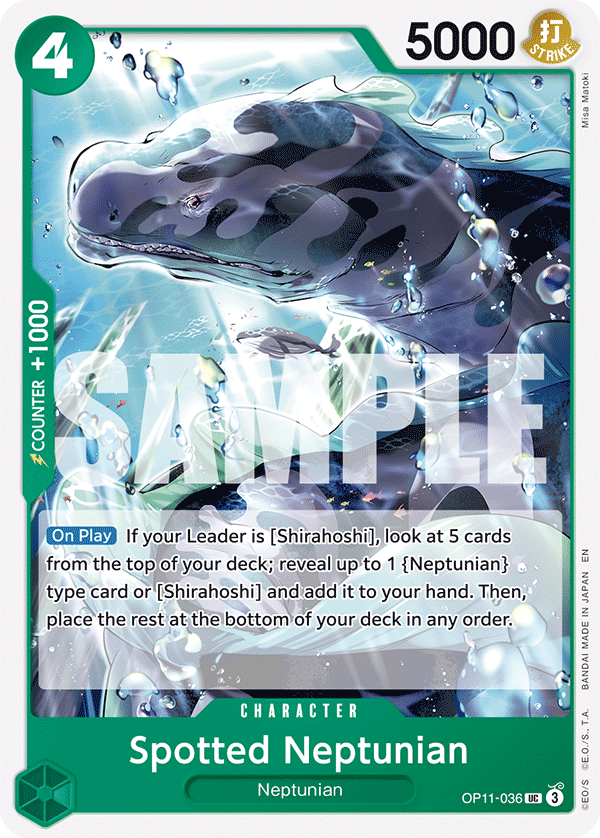 Spotted Neptunian OP11-036 - Character Verde Uncommon - Near Mint - A Fist of Divine Speed - Carta One Piece Card Game