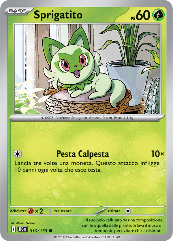 Sprigatito 016/159 Reverse Holo - ITA - Near Mint - Scarlatto e Violetto - Avventure Insieme - Carta Pokemon