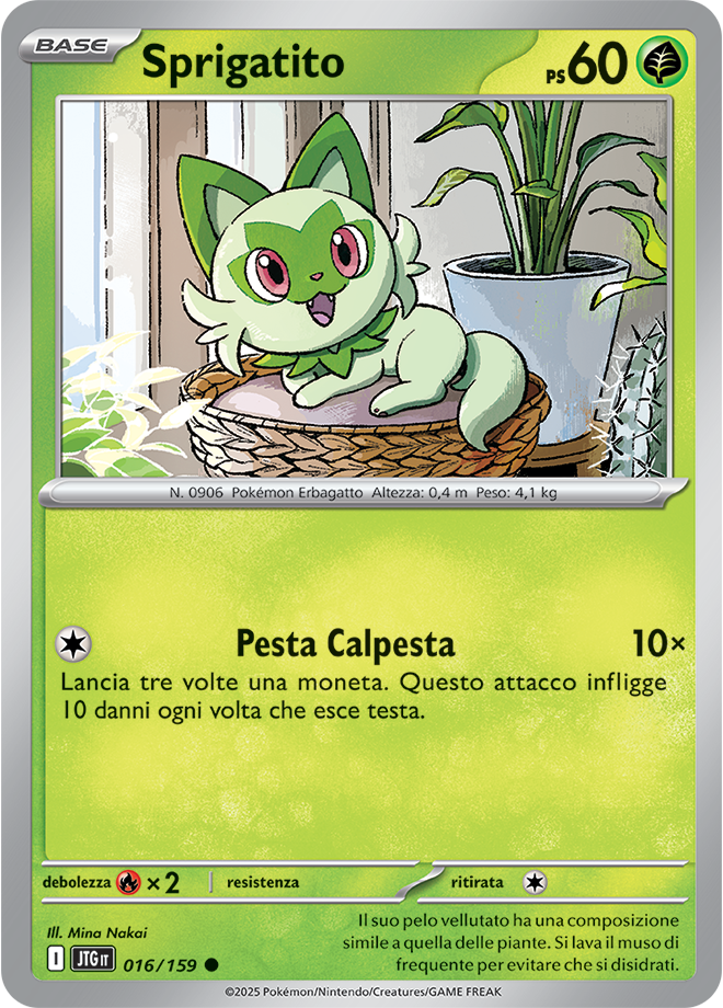 Sprigatito 016/159 Reverse Holo - ITA - Near Mint - Scarlatto e Violetto - Avventure Insieme - Carta Pokemon