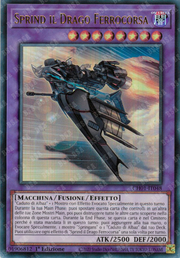 Sprind il Drago Ferrocorsa CH01-IT048 Ultra Rare - 1a Edizione - ITA - Near Mint - I Deck delle Cronache: il Caduto & la Virtuosa - Carta Yu-Gi-Oh!