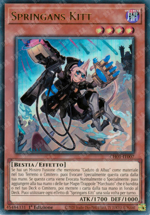 Springans Kitt CH01-IT007 Ultra Rare - 1a Edizione - ITA - Near Mint - I Deck delle Cronache: il Caduto & la Virtuosa - Carta Yu-Gi-Oh!
