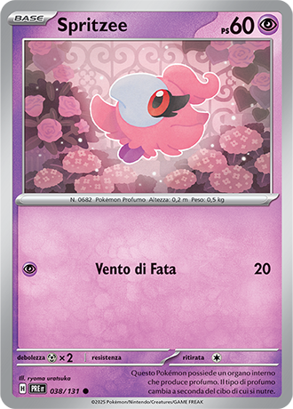 Spritzee 038/131 Reverse Holo - ITA - Near Mint - Scarlatto e Violetto - Evoluzioni Prismatiche - Carta Pokemon