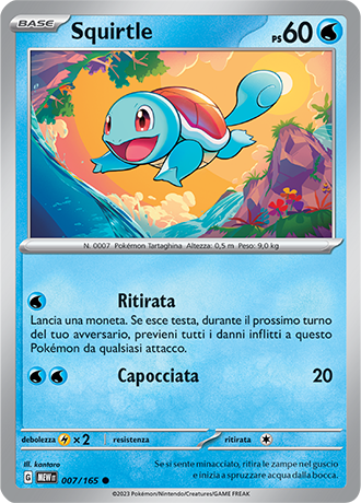 Squirtle 007/165 - ITA - Mint - Scarlatto e Violetto - 151 - Carta Pokemon