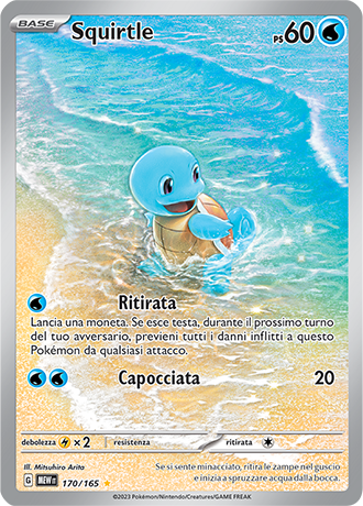 Squirtle 170/165 Illustrazione Rara - ITA - Mint - Scarlatto e Violetto - 151 - Carta Pokemon