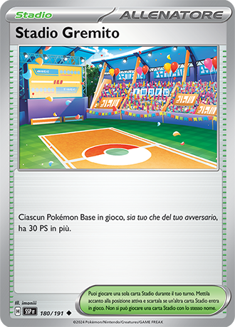 Stadio Gremito 180/191 Reverse Holo - ITA - Near Mint - Scarlatto e Violetto - Scintille Folgoranti - Carta Pokemon