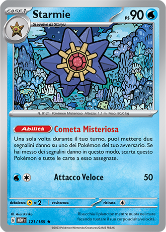 Starmie 121/165 Holo - ITA - Mint - Scarlatto e Violetto - 151 - Carta Pokemon