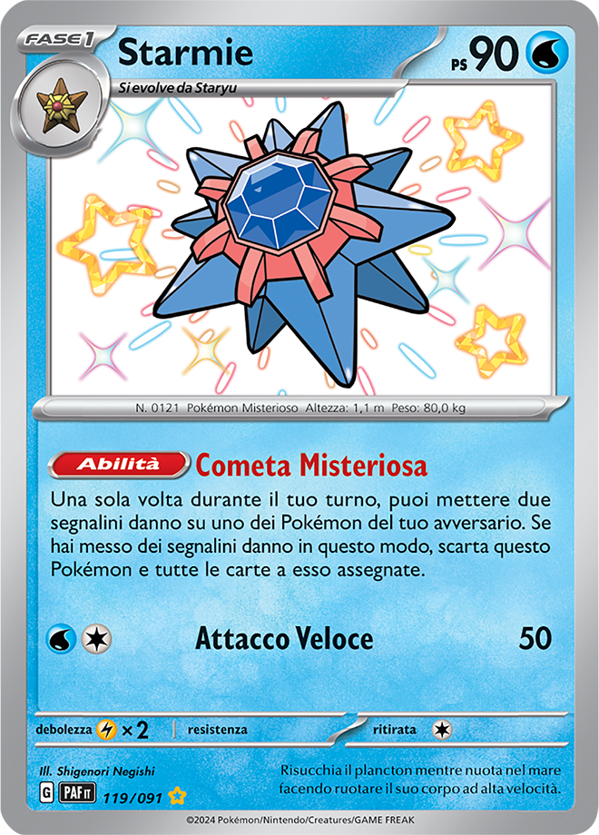 Starmie Shiny 119/091 - ITA - Near Mint - Scarlatto e Violetto - Destino di Paldea - Carta Pokemon