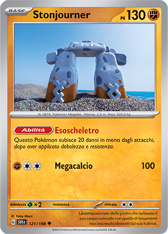 Stonjourner 121/198 Reverse Holo - ITA - Near Mint - Scarlatto e Violetto - Carta Pokemon